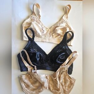Size 38DDD Goddess Queen Nude Black Bra Lot Excellent Condition